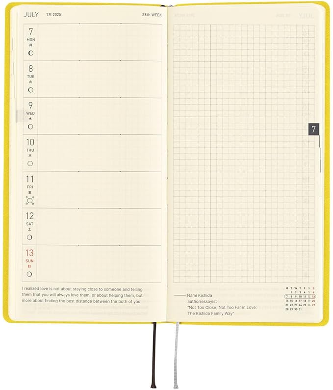 HOBONICHI TECHO 2025 WEEKS SMOOTH : MUSTARD