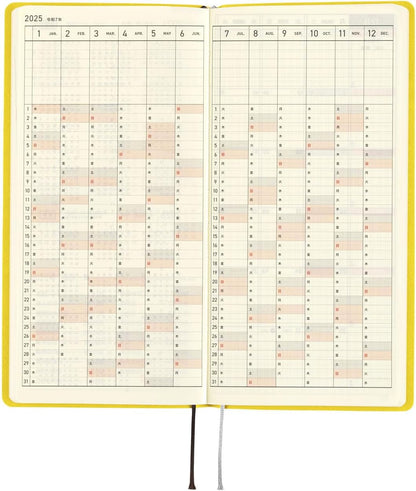 HOBONICHI TECHO 2025 WEEKS SMOOTH : MUSTARD