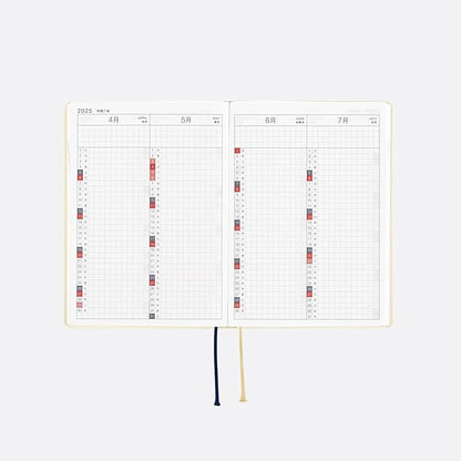 HOBONICHI TECHO 2025 HON A6 SLASH : IVORY